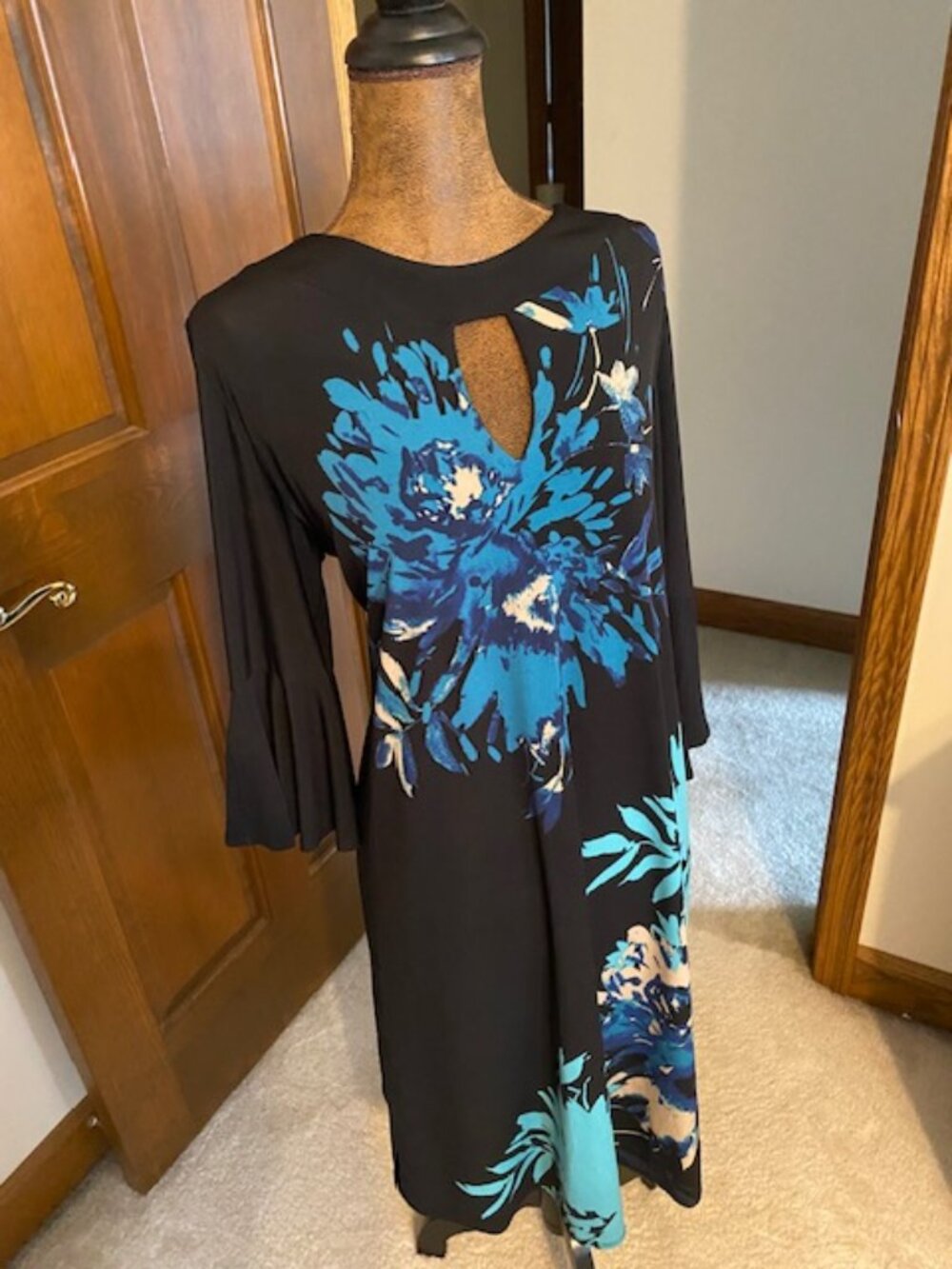 Fun Floral, Bell Sleeve Plus Size Brunch Dress